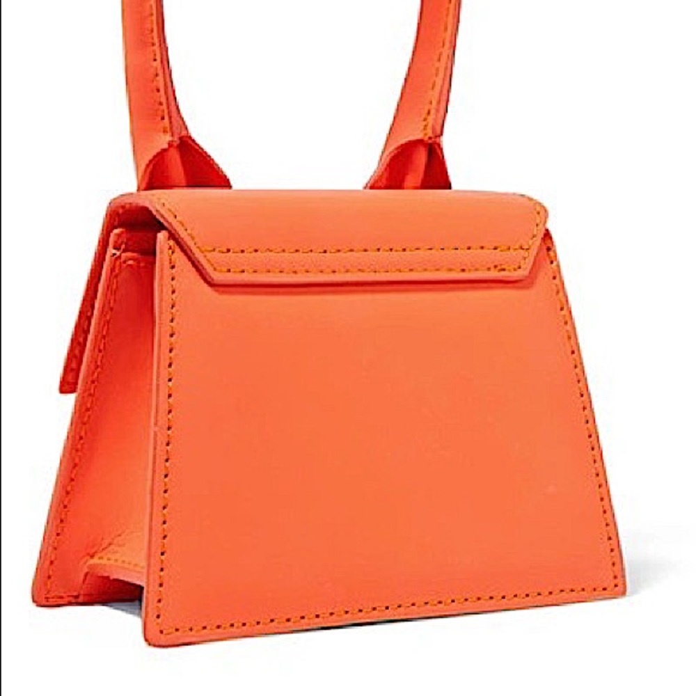 *Rare* Jacquemus Le Chiquito Mini Leather Tote In Bright Orange - Picture 14 of 14